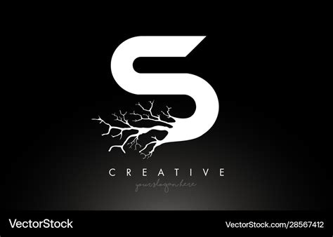 Letter s design logo with creative tree branch s Vector Image