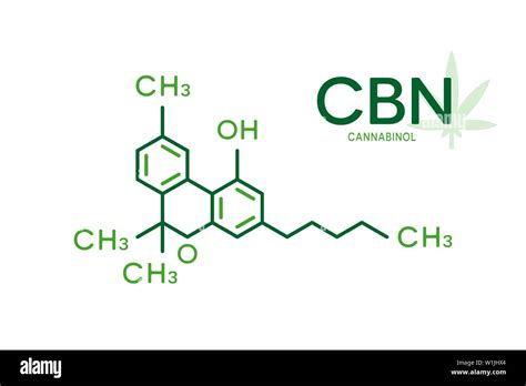 CBN molecular formula. Cannabinol molecule structure on white ...