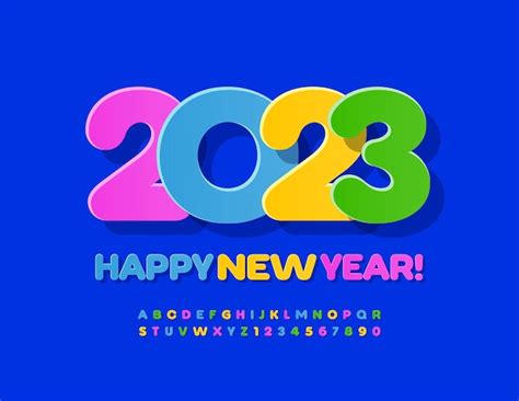 Premium Vector | Vector funny greeting card happy new year 2023 ...