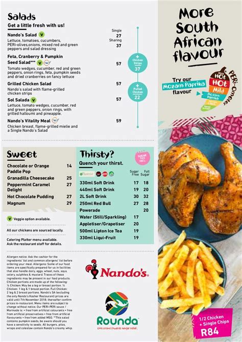 Nandos Menu With Updated Prices in South Africa 2024 – menu za