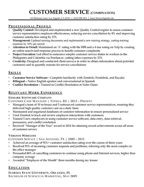 30+ Customer Service Resume Examples - Template Lab