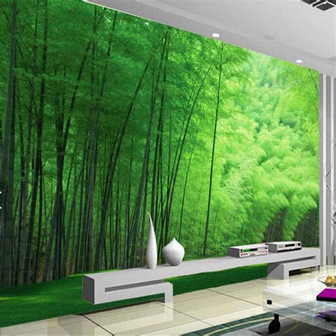 Nature Green Bamboo for Living Room Wall Art Decor Photo Mural ...