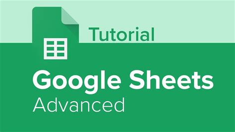 Google Sheets Advanced Tutorial - YouTube