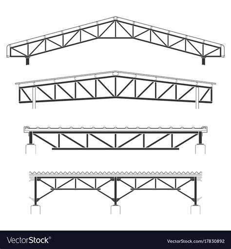 Roofing buildingsteel frame cover roof truss vector image on ...