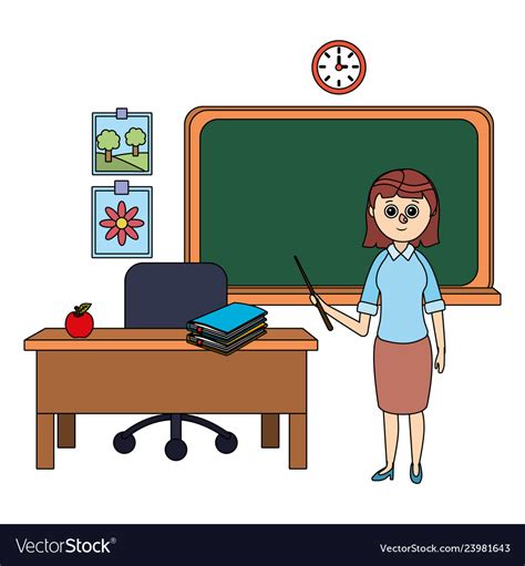 School teacher cartoon Royalty Free Vector Image