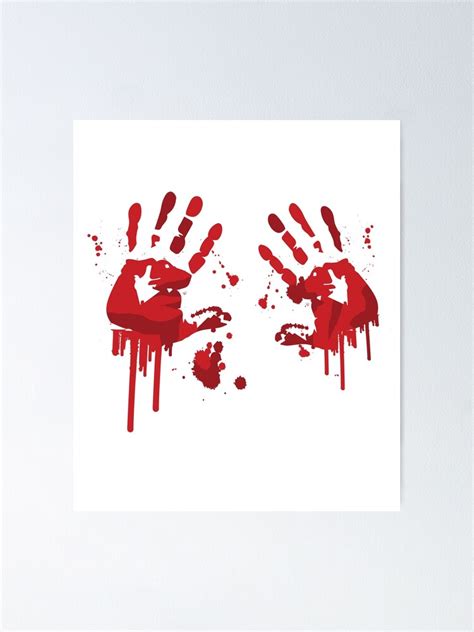 "Bloody Hand Prints (Halloween, Horror)" Poster by Retrolendo | Redbubble