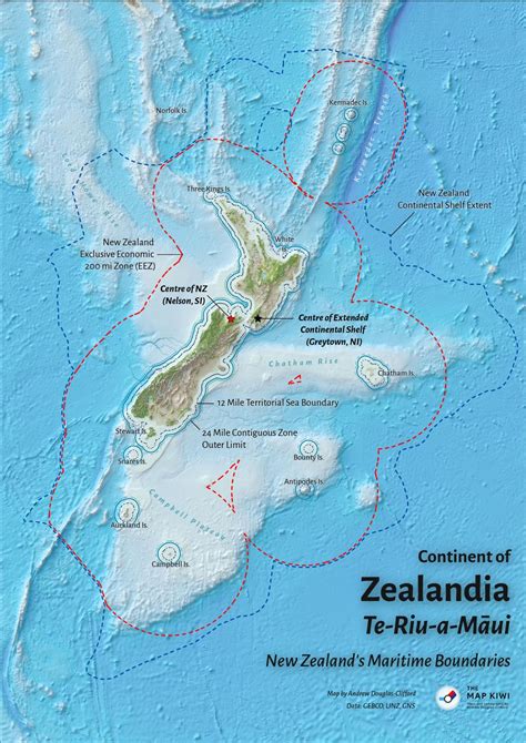 Continent of Zealandia - New Zealand’s Maritime... - Maps on the Web