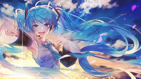 Download Anime, Girl, Singing, Hatsune Miku, Vocaloid, 4k Wallpaper ...