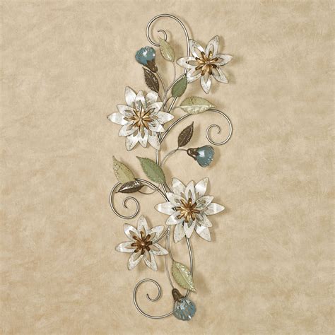 Serene Blooms Flower Vine Metal Wall Art