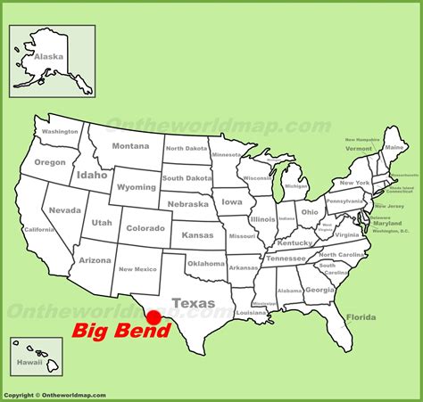 Big Bend National Park location on the U.S. Map