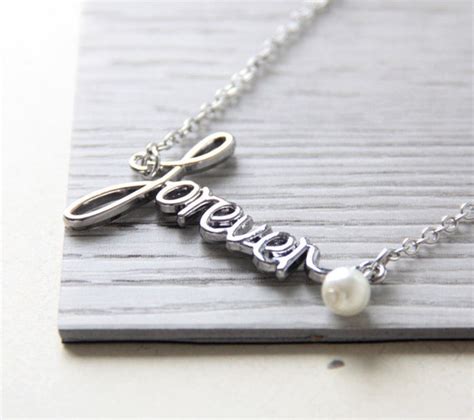 Items similar to Forever Necklace. Forever Word Necklace. Silver Charm ...