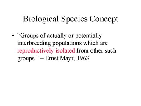 Biological Species Concept