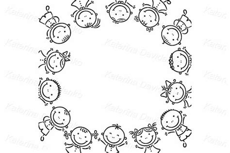 Happy Kids Clip Art Black And White