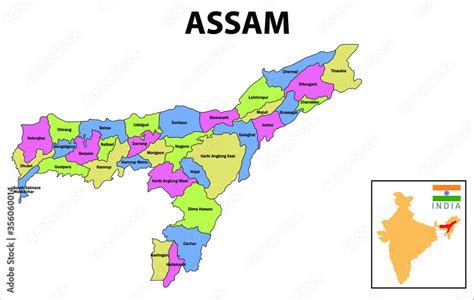 Assam District Map Map Of Assam Assam State Map Assam Political Map ...