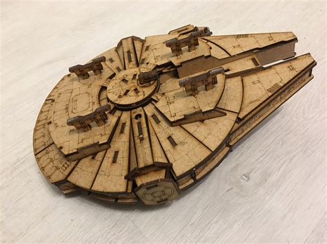 Puzzle 3D Millennium Falcon Model Star Wars Laser Cut - Etsy