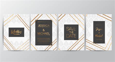 White wedding invitation cards 1215103 Vector Art at Vecteezy