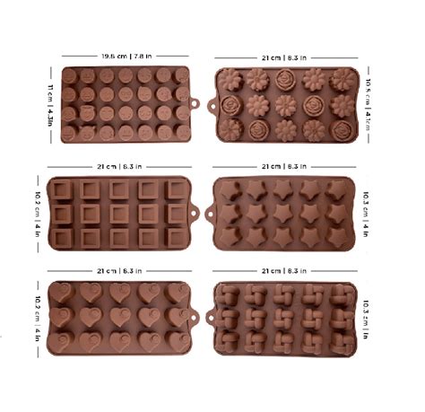 Silicone Chocolate Candy Molds (Pack of 6 pcs) - We Sell Dead Lots