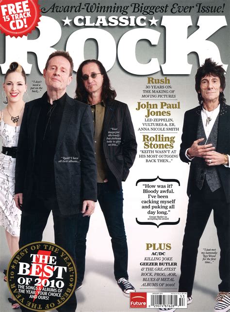 Rush Living Legend Award - Classic Rock Magazine - January 2011