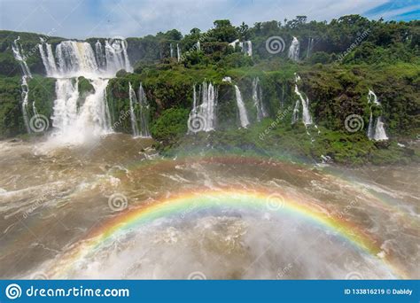 Iguazu Falls and the Rainbow Stock Image - Image of nature, parana ...