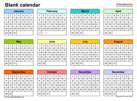 2024 Monthly Calendar Template Word - Jayme Jacquelynn