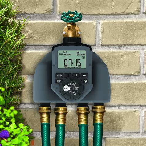 Garden Orbit Sprinkler Timer Integrated Watering System 4-Outlet ...