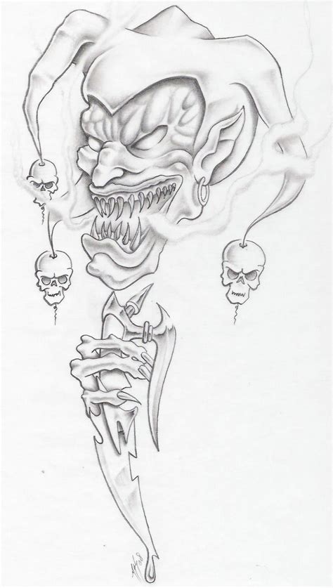 Skull tattoo design, Skulls drawing, Joker drawings