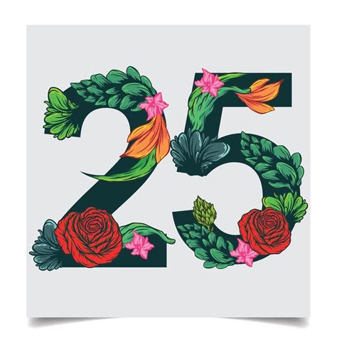 Numbers Vector Colorful Flower Font Stock illustration art 11187076 ...