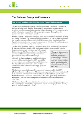 Zachman framework | PPT