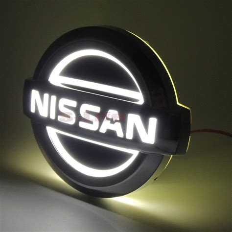 White Adaptation 5D LED Tail Logo Light Badge Emblem For Nissan LIVINA ...