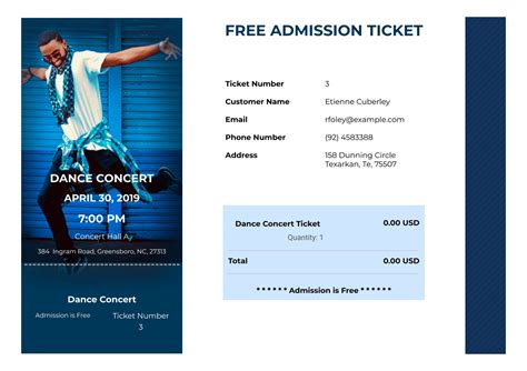 Free Admission Ticket Template - PDF Templates | Jotform