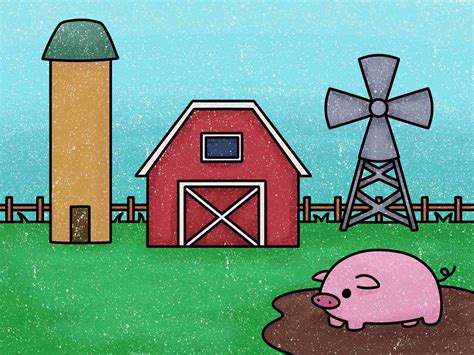 How to Draw a Farm - HelloArtsy