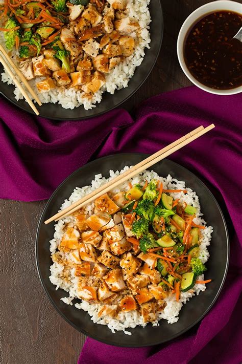 Teriyaki Grilled Chicken and Veggie Rice Bowls - Cooking Classy