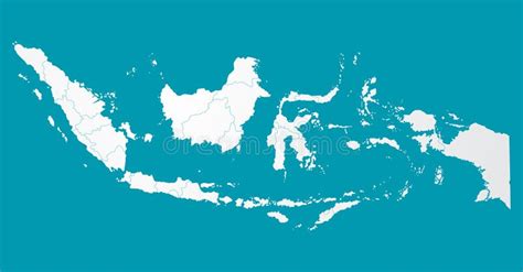 Asia Country Indonesia Map, Vector Template Map Stock Vector ...