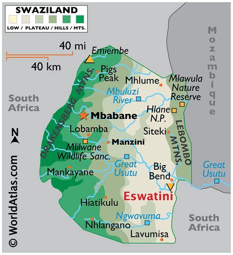 Swaziland Map / Geography of Swaziland / Map of Swaziland - Worldatlas.com