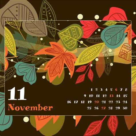 Free Printable November Calendar – MasterBundles