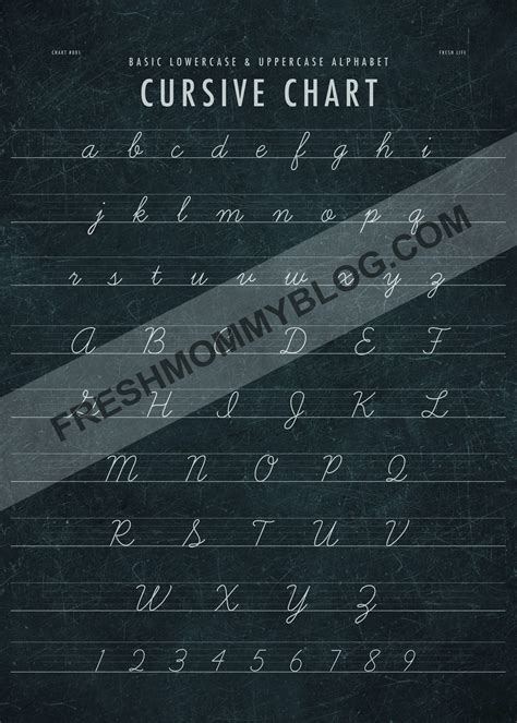 Cursive Chart Art Print Download - Lowercase and Uppercase - Fresh ...