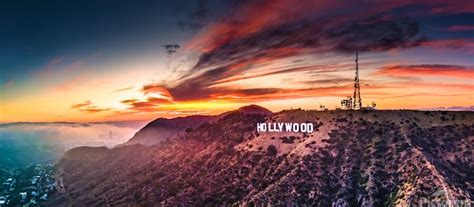 Hollywood sign California after sunset by Larry Gibson Wall Art