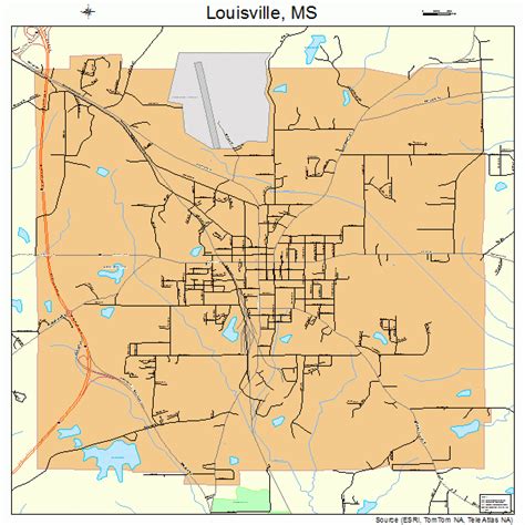 Louisville Mississippi Street Map 2842280