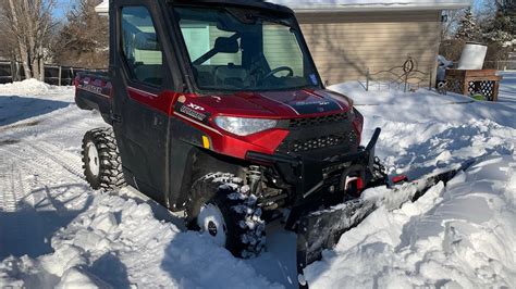 Polaris Ranger XP 1000 Northstar Plowing Snow - YouTube