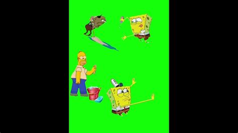 Homer and SpongeBob Cleaning Meme Template | Green Screen - YouTube