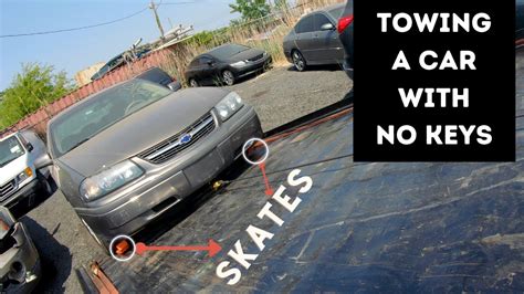 TOWING A CAR NO KEYS USING SKATES - YouTube