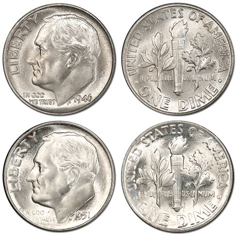 30 Different Roosevelt Dimes (1946-1964 P-D-S) - Crisp Original PQ Bri