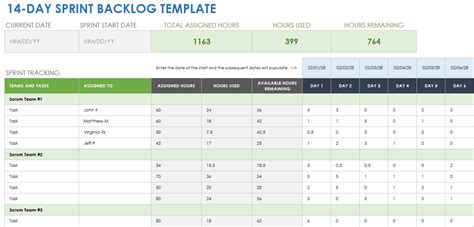 Sprint Backlog Template Excel