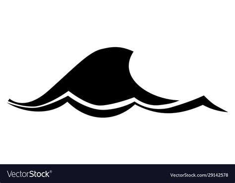 Silhouette sea wave Royalty Free Vector Image - VectorStock