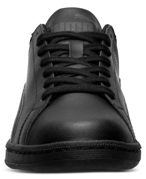 PUMA Men'S Smash Leather Casual Sneakers From Finish Line in Black for ...