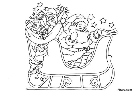 Santa Sleigh Coloring Pages - Learny Kids