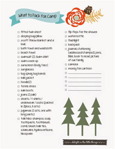 Preparing for Summer Camp - Free Packing List Printable! #summercamp # ...