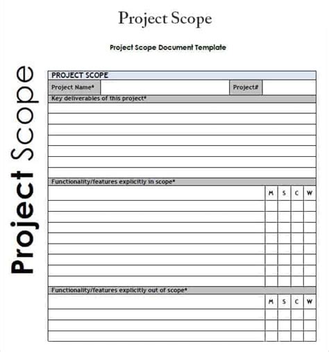 3 Free Project scope statement templates - Word Excel Sheet PDF