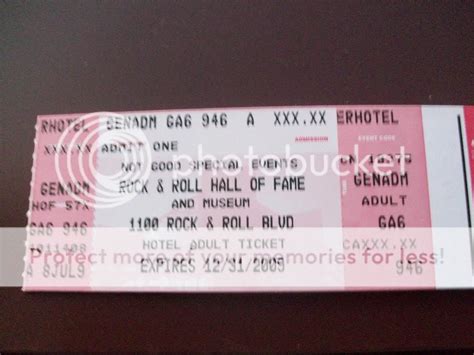 Ticket To The Rock N Roll Hall Of Fame Photo by u2pride | Photobucket