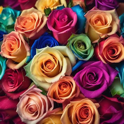 Premium Photo | A bunch of colorful flowers with different colors of ...